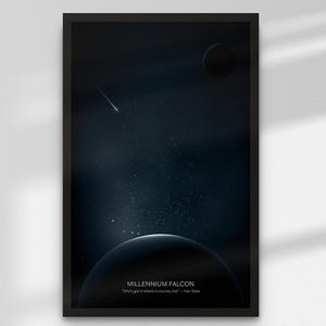 Halcón Milenario, arte digital inspirado en Star Wars para póster de pared, compatible con 75257/75105