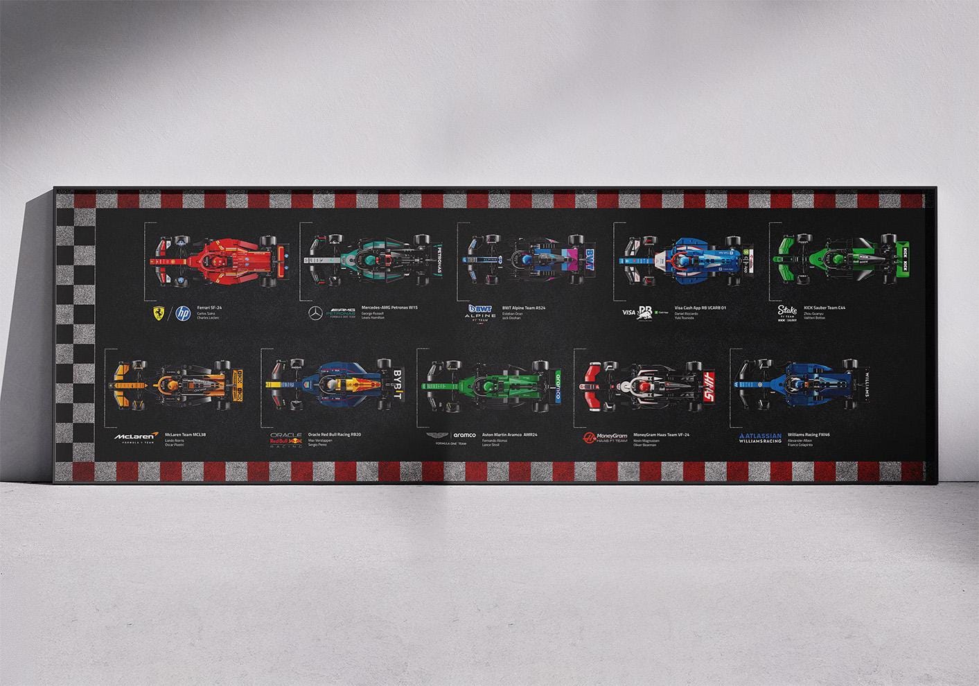 Speed Champions collection set Landscape F1 inspired Digital Art (2 poster variations) Wall Poster, Speed Champions 77242 - 77251 compatible