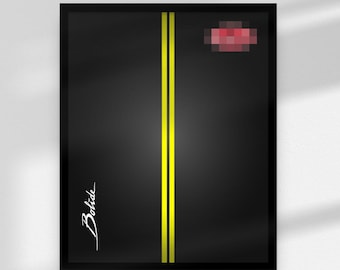 Bugatti Bolide inspired Digital Art for Wall Poster, Technic 42151 compatible