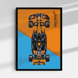 McLaren MCL39 F1-inspirerad digital konst för väggposter, kompatibel med Technic 42228
