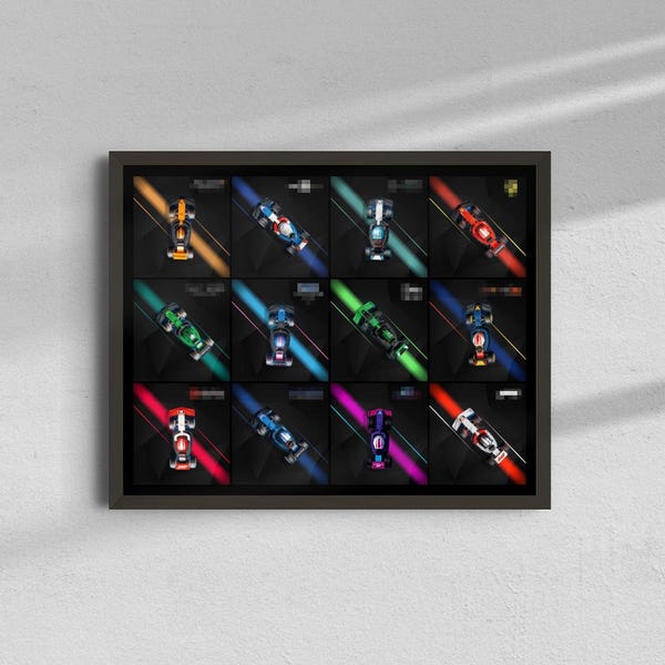 Affiche murale numérique de collection inspirée des mini-voitures de course F1, compatible avec le modèle 71049