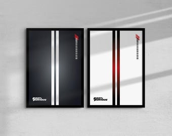 Dom's Dodge Charger (Fast and Furious) inspired Digital Art for Wall Poster (2 poster variations), Technic 42111 and 42231 compatible