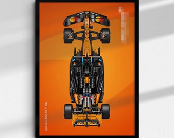 McLaren MCL39 F1 inspired Digital Art for Wall Poster, Technic 42228 compatible