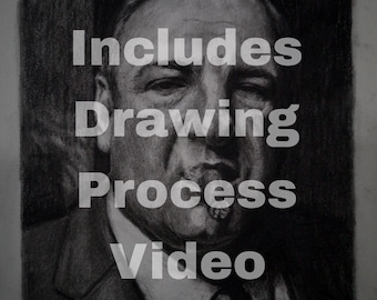 Handgemaakt houtskoolportret | Aangepaste tekening van foto | Inclusief procesvideo