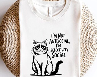 Cat Humor Graphic Top for Introverts