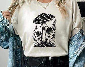 Vintage Mushroom Graphic Shirt for Nature Lovers