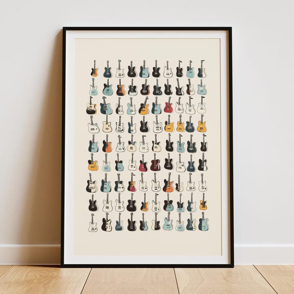 Guitar Wall Art Print – Music Poster, Digital Print