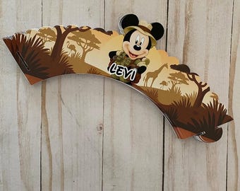 Safari Mickey and Minnie Cupcake Wraps
