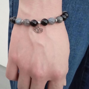 Grounded and Transformed ~ Rainbow Obsidian, Labradorite & Hematite Bracelet