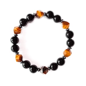 Tiger's Eye, Onyx and Hematite Bracelet ~ Courage, Power and Protection