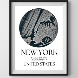 New York Map, minimalistische Stadt Karte, New York Print, New York Poster, New York Kunst, Karte von New York, New York City Map, New York Map Print