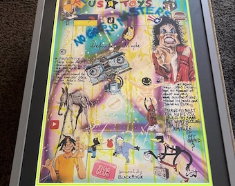 Us R Toys Pop Art Print, Airbrush & Pen, Framed A2