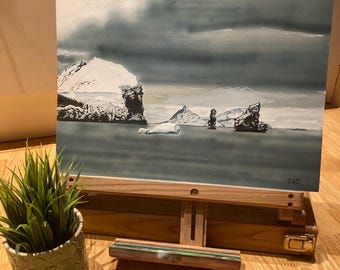 Deception Island, Antarctic- original artwork on A3 paper, unframed