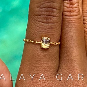 Natural Malaya Garnet Ring — Certified Adjustable Ring | Rare Gemstone Jewelry Handmade in Bali, One of a Kind