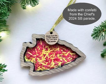 Chiefs Shaker Ornament Confetti LVIII Super Bowl Parade