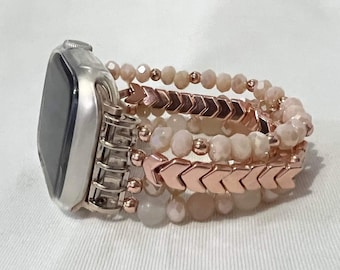 Cute Apple Watch Boho Strap for Girls | Stretchy Beads Band for iWatch Series 11 10 42mm 46mm, 9 8 7 41mm 45mm, SE 6 5 4 40mm 44mm 38mm 49mm