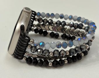 Boho Apple Watch Band for Women | Stretchable Beads Strap for Apple Watch Series 10 9 8 7 6 5 4 3 SE 40mm 44mm 41mm 45mm 38mm 42mm 46mm 49mm