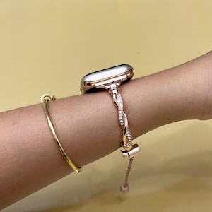 Apple Watch Band for Women Pretty Stainless Steel Bangle Bracelet for Apple watch 41mm 45mm 40mm 44mm 38mm 42mm 46mm 49mm | Straps for Girls