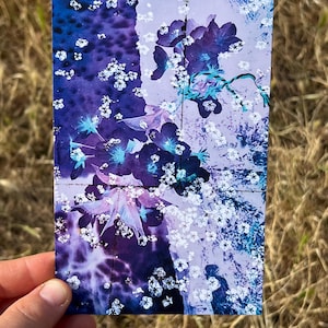 Cartolina floreale cinese viola – Stampa artistica botanica delicata con stile pennellato – Cancelleria ispirata alla natura
