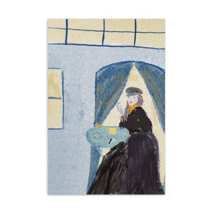 Cartão postal de cafeteria glamourosa - Vibes de moda esfumaçada - Impressão de arte retrô chique