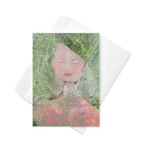 Etherische vrouw natuur wenskaart-mystic Boho Art Print moeder aarde illustratie spirituele bosgodin 6 x 4 en 7 x 5 maten