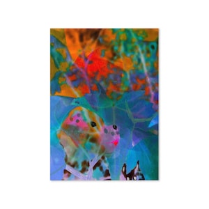 Whimsical Dog and Cat Greeting Card – Colorful Funky Pet Art, Playful Animal Illustration, Unique Card for Birthdays, Thank You