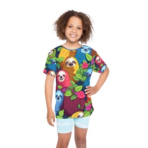 Cute Sloths Pattern Kids Sports Jersey (AOP) - LIMITED EDITION