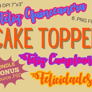 Cake Topper Bundle en Español – Digital Download for Cricut & Silhouette