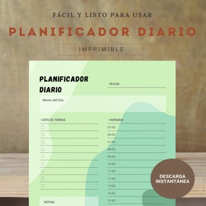 Planificador Diario PDF - Misión del Día, Tareas, Horario & More