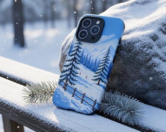 Winter Wonderland Landscape Art Christmas Holiday Phone Case Gift Cover iPhone 17 16 15 14 13 12 Pro Max Samsung S26 S25 S24 S23 S22 S21 S20
