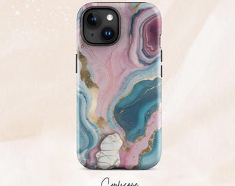 MARBLE Rose Lagoon stone elegant Gift Phone Case Cover iPhone 17 16 15 14 13 12 11 Pro Max Samsung Galaxy S26 S25 S24 S23 S22 S21 Plus Ultra