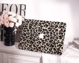 Custodia per MacBook con stampa leopardata classica, compatibile con MacBook Air 11/13/15 A2337 M1 M2 e MacBook Pro 13/14/15/16 A3434 M5, custodia rigida protettiva, cover per laptop.