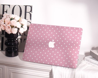 Pink Polka Dot MacBook Hard Protective Case Personalized Gift,MacBook Air 11/13/15,MacBook 12,Pro 13/14/15/16,2022 M3 M2 Laptop Sleeve Cover