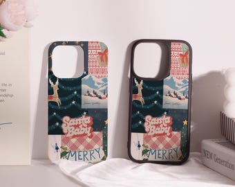 Christmas Collage iPhone Case for iPhone 17 16 15 14 13 12 11 Pro Max iPhone Air XR XS X Custom Case Name iPhone Case Cute Personalized Gift