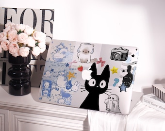 Cute Cartoon Collage MacBook Hard Protective Case Personalized Name For Air 11/13/15,Pro 13/14/15/16,Ret 13,M3 Laptop Sleeve Cover 2023 2022