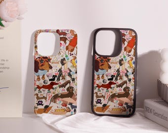 Dachshund Collage Phone Case For iPhone 17 11 12 13 14 15 16,7/8 Plus,XS Max XR,iPhone 17 Pro/Pro Max,16e,iPhone 12-13 Mini,Cute Case,Gifts