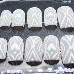 White Press On Nails | Matte Short Laced Nail Art | Bridal | Summer Nails | Builder Gel Handmade Set