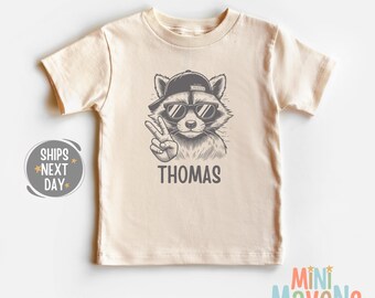 Peace Raccoon Kids Shirt: Funny Natural Toddler Tee