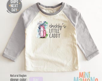 Daddy&#39;s Favorite Caddy Toddler Shirt - Golfing Buddy Kids Shirt - Love My Dad Natural Kids Tshirt - Girl Golfer Shirt - Father&#39;s Day