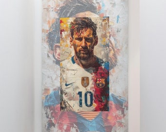 POSTER MESSI & CR7 | Poster calcio | Leggende del calcio | Stampa pdf| File digitale | Download immediato| Stampa su tela orizzontale