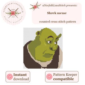 Shrek meme - counted cross stitch pattern