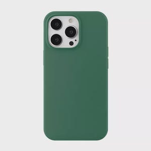 Funda de silicona para iPhone 17, iPhone 16 Pro, 15, 11, color liso, antigolpes, rosa liso, verde salvia, personalizada. Dark Green