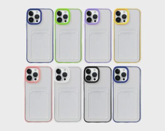 Funda transparente para iPhone 16, 14 y 12, minicartera MagSafe para iPhone 13, funda transparente con ranura para tarjetas
