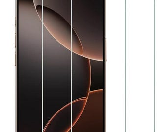 Protector de pantalla de vidrio templado para iPhone 17 (14, 11, 15 y 16e), compatible con fundas y cobertura total.