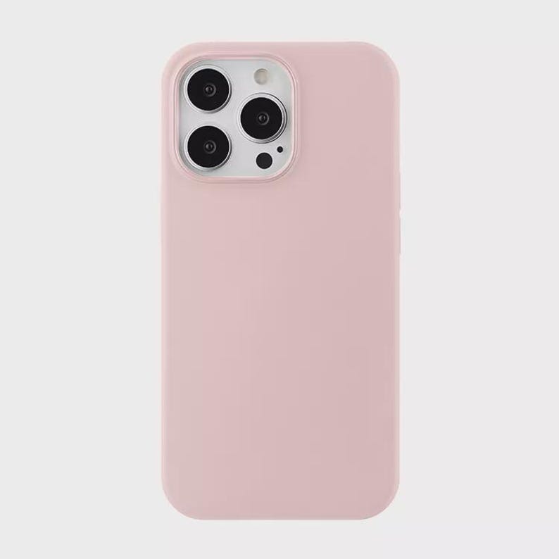 Funda de silicona para iPhone 17, iPhone 16 Pro, 15, 11, color liso, antigolpes, rosa liso, verde salvia, personalizada. Light / Sandy Pink