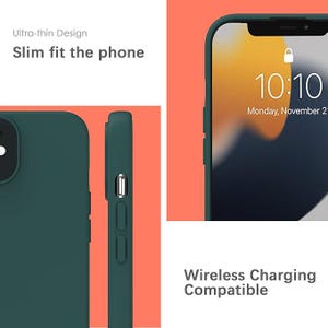 Funda de silicona para iPhone 17, iPhone 16 Pro, 15, 11, color liso, antigolpes, rosa liso, verde salvia, personalizada. imagen 8