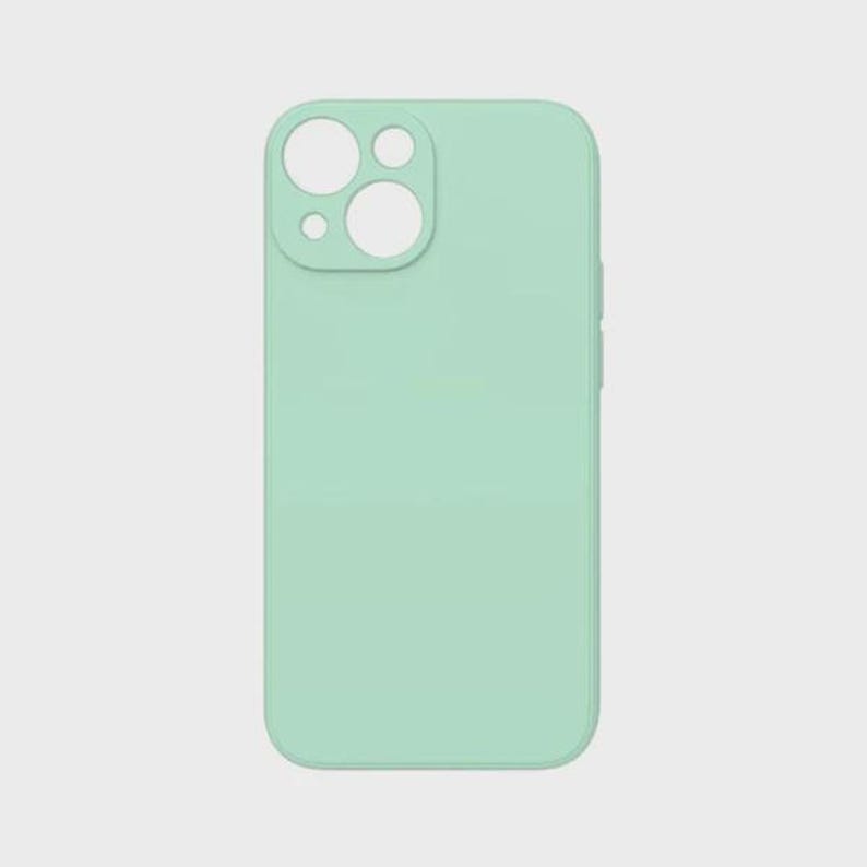 Funda de silicona para iPhone 17, iPhone 16 Pro, 15, 11, color liso, antigolpes, rosa liso, verde salvia, personalizada. Cyan / Aqua