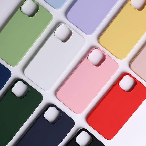 Silicone iPhone 17 Case, iPhone 16 Pro, 15, 11, Solid Colour Shockproof Phone Cover, Plain Pink, Sage Green Custom Cases