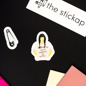 Born to slay, forced to work - Printable Sticker