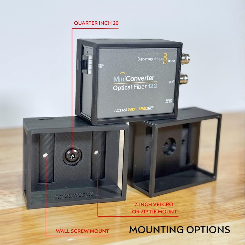 Mount for Blackmagic Design Converter - Optical Fiber 12G image 2